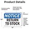 Signmission Return To Stock, 14 in W x Rectangle, Vinyl Decal OS-2PACK-NS-D-1014-L-18101 - alternate 5